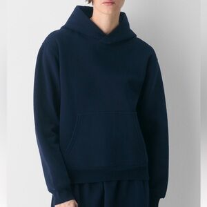 aritzia navy tna sweatfleece perfect fit hoodie